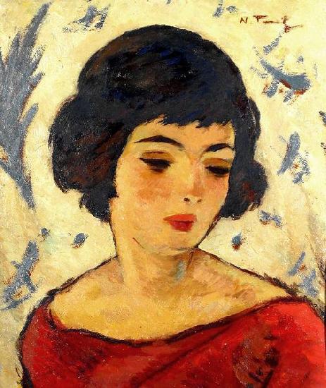 Nicolae Tonitza Cap de fetita, ulei pe carton, oil painting image